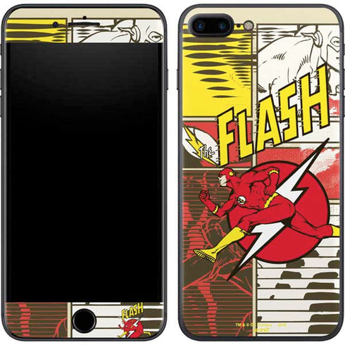 DC Comics The Flash Vintage Action Pose Pattern iPhone 8 Plus Skin